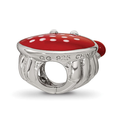 Sterling Silver Reflections Rhodium-plated Enamel Crab Bead