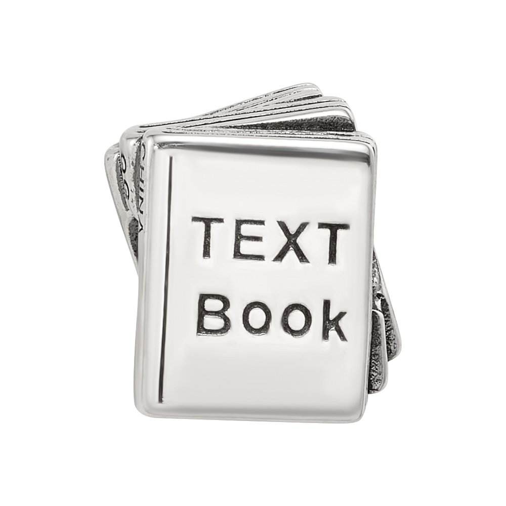 Sterling Silver Reflections Antiqued Number One Teacher Text Book Bead