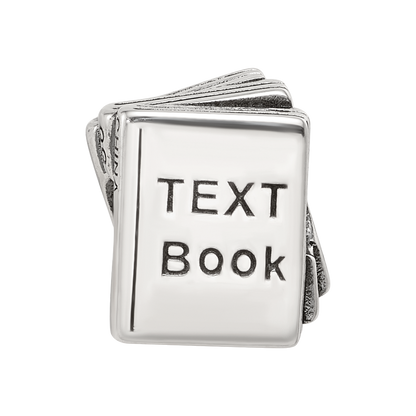Sterling Silver Reflections Antiqued Number One Teacher Text Book Bead