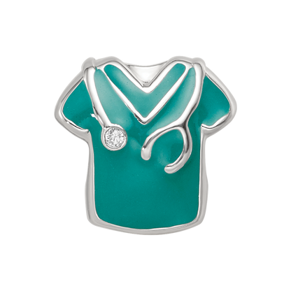Sterling Silver Reflections Crystals Enamel Nurse Scrubs Bead