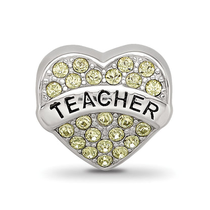Sterling Silver Reflections Crystals Heart Bead