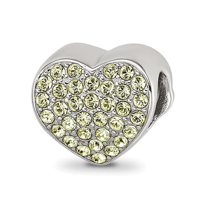 Sterling Silver Reflections Crystals Heart Bead