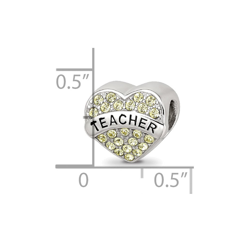 Sterling Silver Reflections Crystals Heart Bead