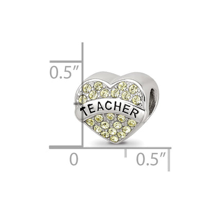 Sterling Silver Reflections Crystals Heart Bead
