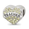 Sterling Silver Reflections Crystals Heart Bead