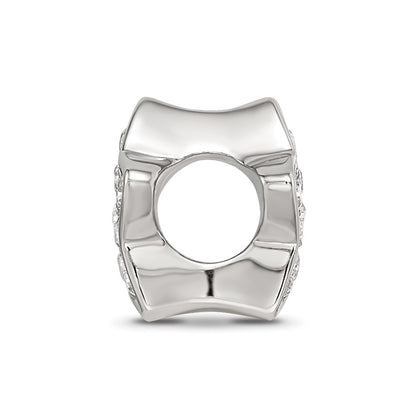 Sterling Silver Reflections Rhod-plated Crystals Star Bead