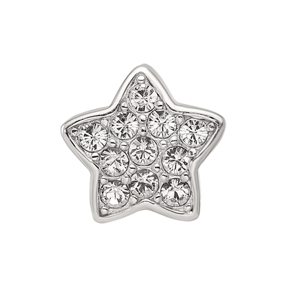 Sterling Silver Reflections Rhod-plated Crystals Star Bead