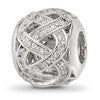 Sterling Silver Reflections Rhod-plated CZ Cut-Out Weaved Bead