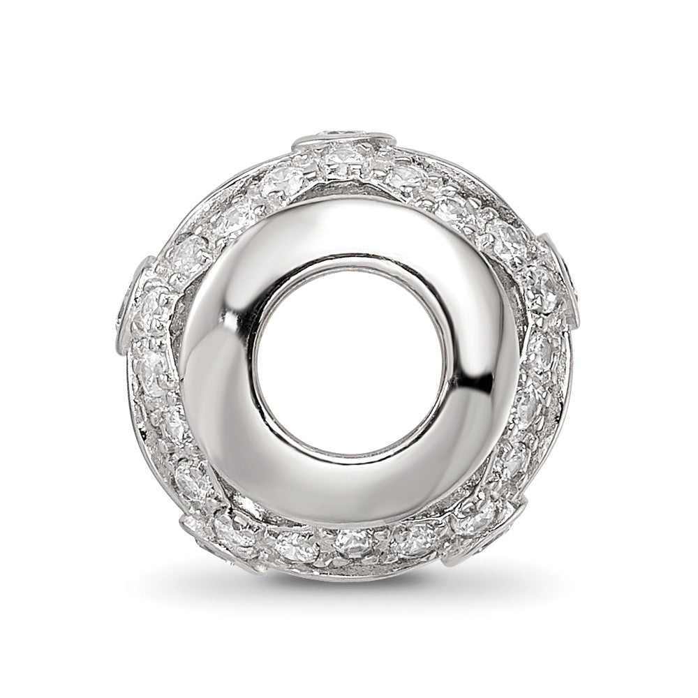 Sterling Silver Reflections Rhodium-plated CZ Bead