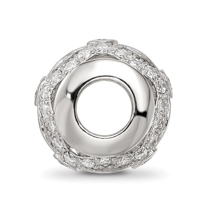 Sterling Silver Reflections Rhodium-plated CZ Bead
