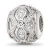 Sterling Silver Reflections Rhodium-plated CZ Bead
