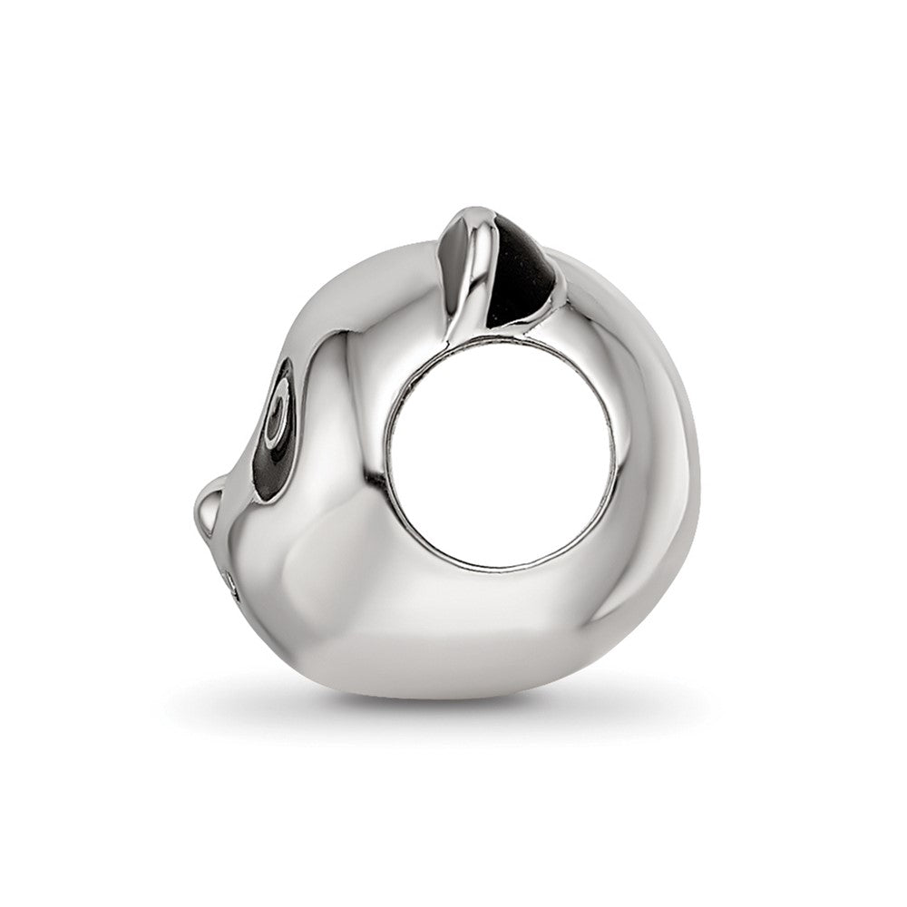 Sterling Silver Reflections Rhodium-plated Enamel Panda Bear Bead