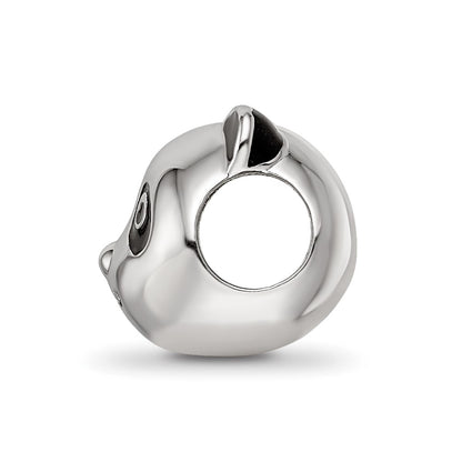 Sterling Silver Reflections Rhodium-plated Enamel Panda Bear Bead