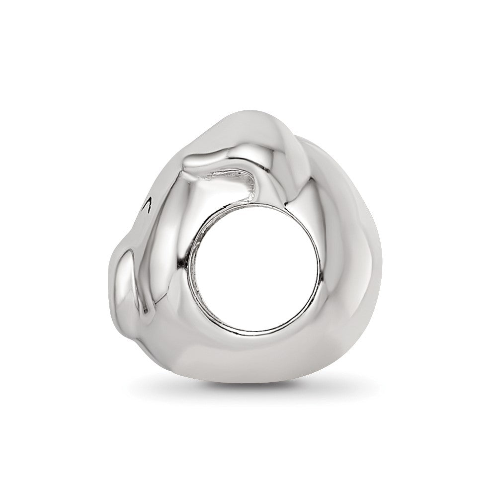 Sterling Silver Reflections Rhodium-plated Enamel Pig Bead