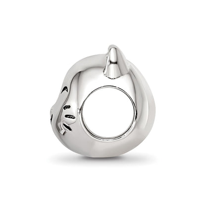 Sterling Silver Reflections Rhodium-plated Enamel Cat Bead