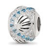 Sterling Silver Reflections Rhod-plated Blue Spinel & CZ Sea Shell Bead