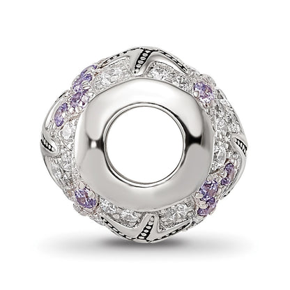 Sterling Silver Reflections Rhod-plated CZ Star Fish Bead