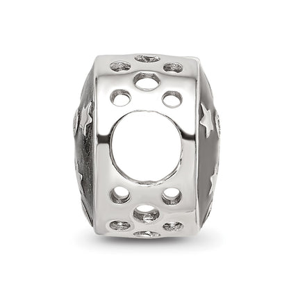 Sterling Silver Reflections Rhod-plated Enamel CZ Galaxy Bead