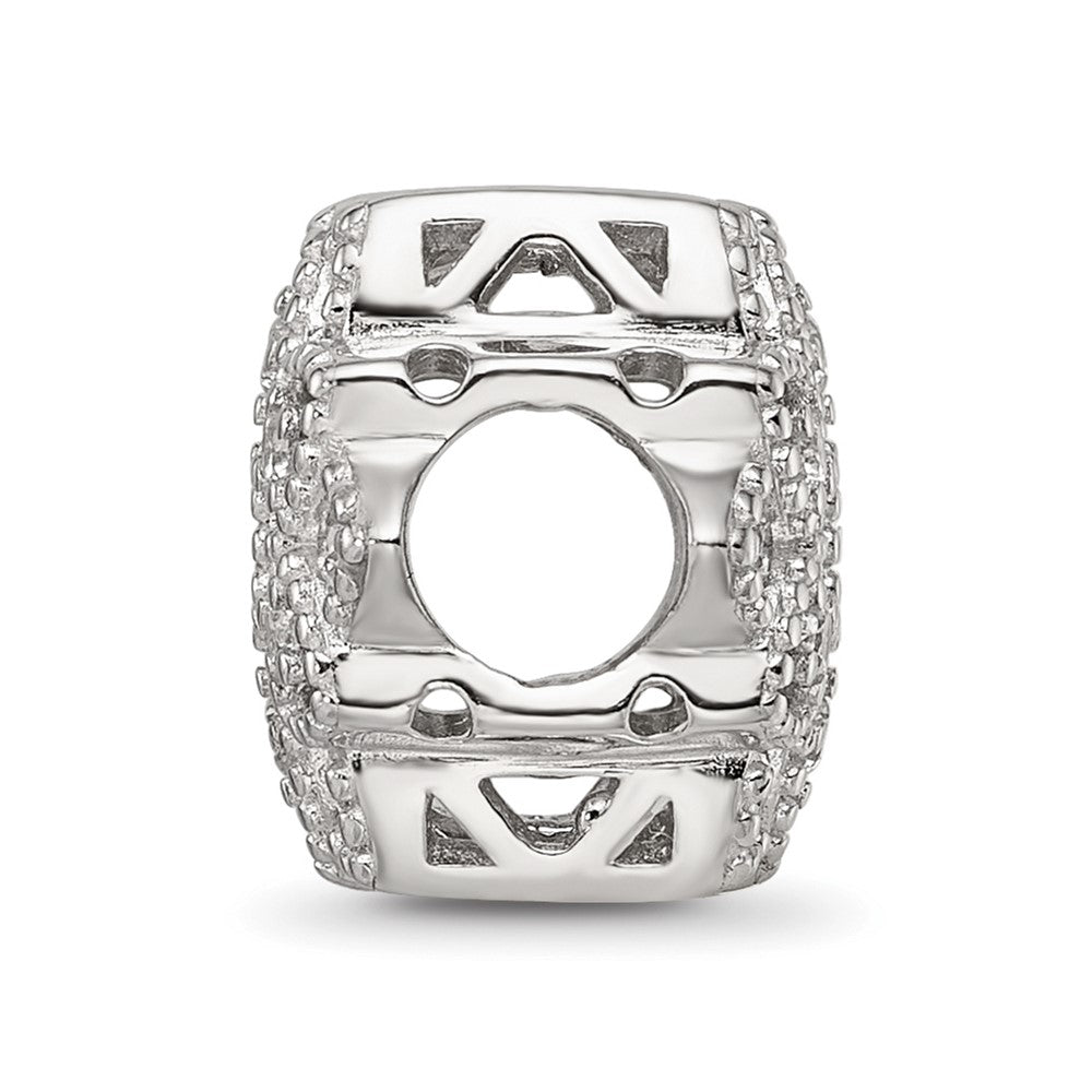 Sterling Silver Reflections Rhod-plated CZ Snowflake Bead