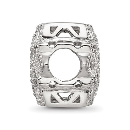 Sterling Silver Reflections Rhod-plated CZ Snowflake Bead