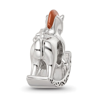 SS Reflections Rhod-plated Crystals Enamel Rocking Horse Bead