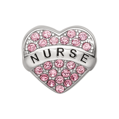 Sterling Silver Reflections Crystals Nurse Heart Bead