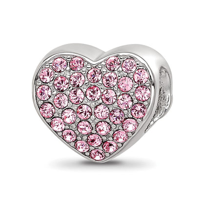 Sterling Silver Reflections Crystals Nurse Heart Bead