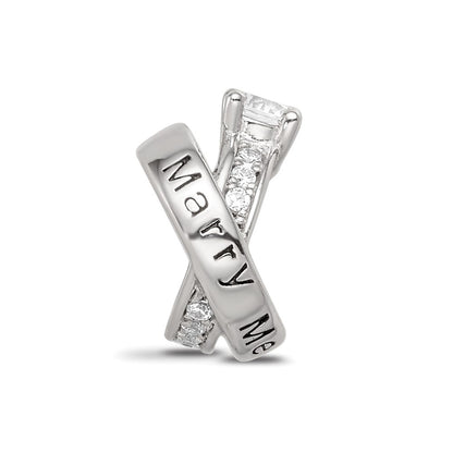 Sterling Silver Reflections Rhod-plated CZ Engagement Ring Bead