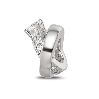Sterling Silver Reflections Rhod-plated CZ Engagement Ring Bead