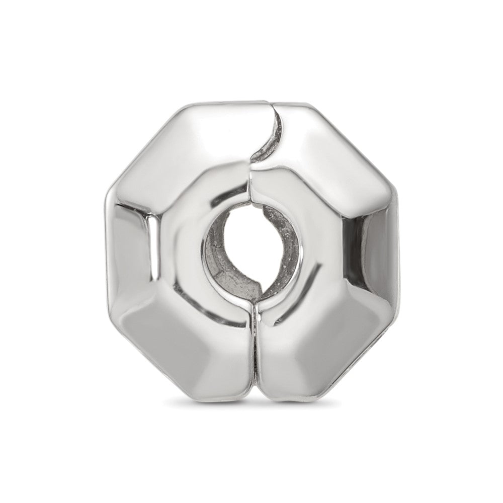 Sterling Silver Reflections Rhod-plated CZ Hinged Bead