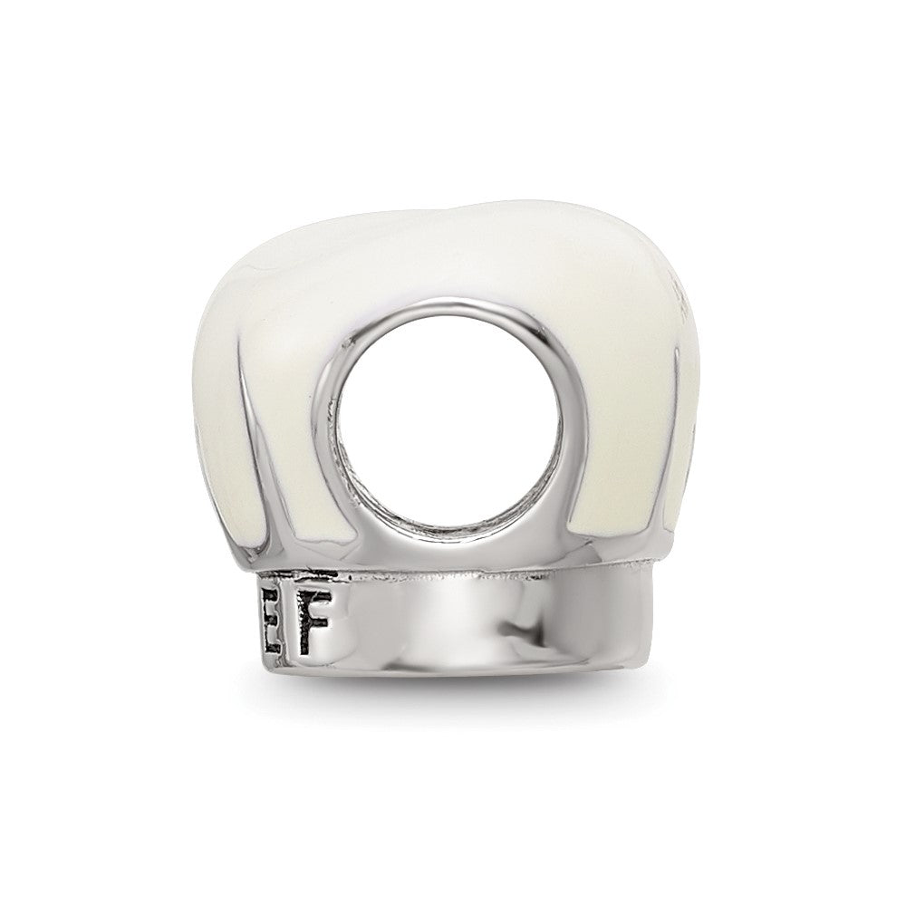 Sterling Silver Reflections Rhod-plated Enamel Chef Hat Bead