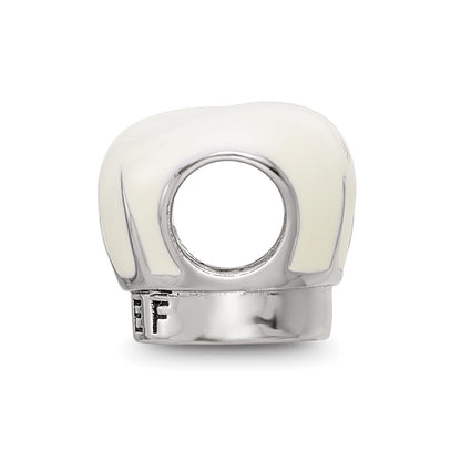 Sterling Silver Reflections Rhod-plated Enamel Chef Hat Bead