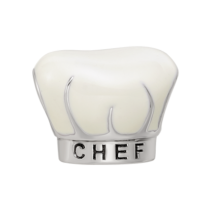 Sterling Silver Reflections Rhod-plated Enamel Chef Hat Bead