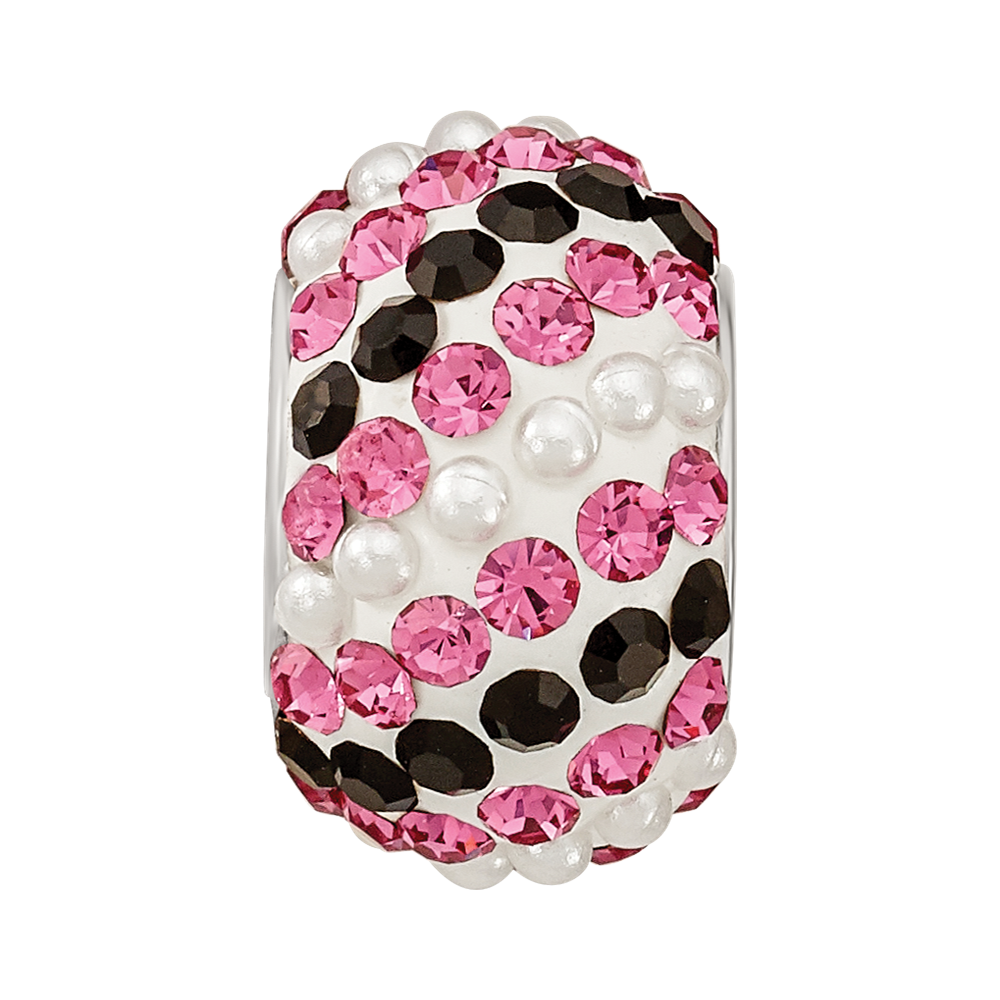 Sterling Silver Reflections Rhod-pl Preciosa Crystal & Imitation Pearl Bead