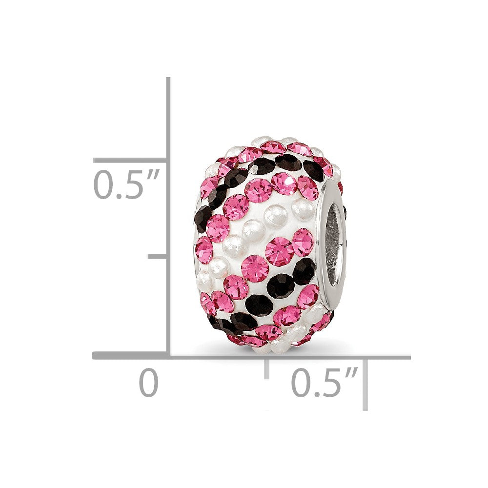 Sterling Silver Reflections Rhod-pl Preciosa Crystal & Imitation Pearl Bead