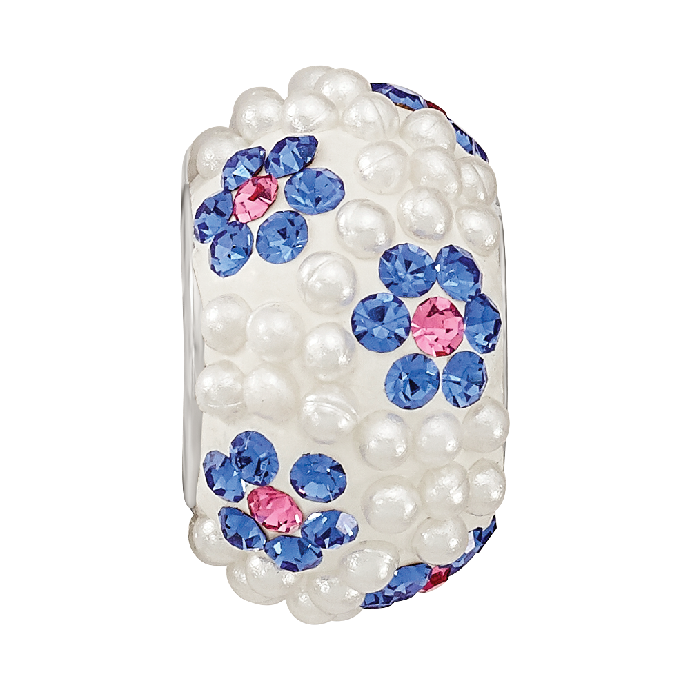 SS Reflections Rhod-plated Preciosa Crystal & Imitation Pearl Bead
