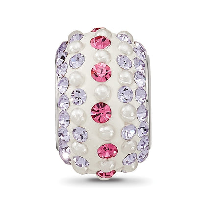 SS Reflections Rhod-pl Pink/Purple Preciosa Crystal & Imitation Pearl Bead
