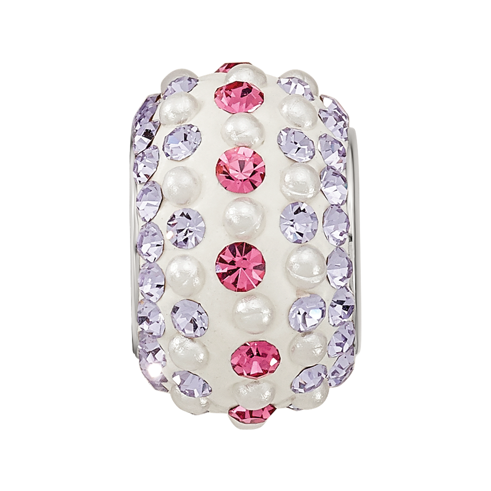 SS Reflections Rhod-pl Pink/Purple Preciosa Crystal & Imitation Pearl Bead
