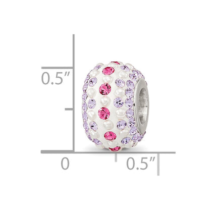 SS Reflections Rhod-pl Pink/Purple Preciosa Crystal & Imitation Pearl Bead