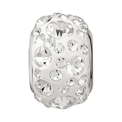 Sterling Silver Reflections Rhodium-plated Preciosa Crystal Bead