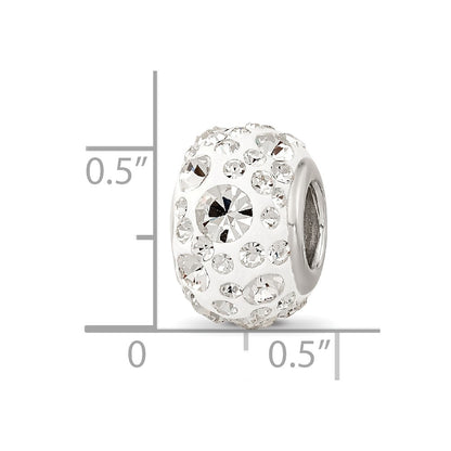 Sterling Silver Reflections Rhodium-plated Preciosa Crystal Bead