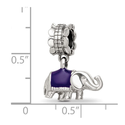 Sterling Silver Reflections Enamel Elephant Dangle Bead