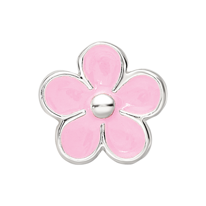 Sterling Silver Reflections Pink Enamel Flower Bead