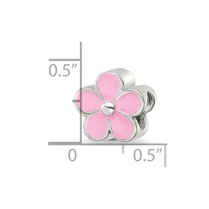 Sterling Silver Reflections Pink Enamel Flower Bead