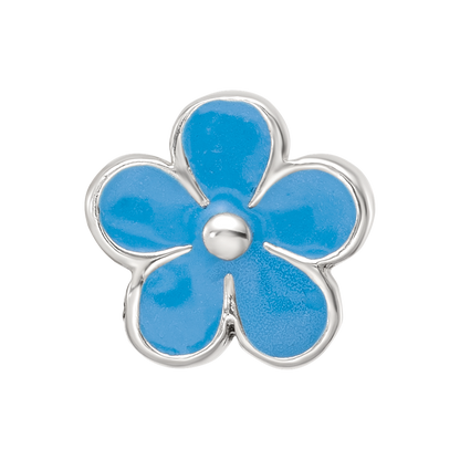 Sterling Silver Reflections Blue Enamel Flower Bead