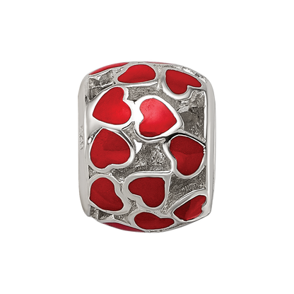 Sterling Silver Reflections Enamel Heart Bead