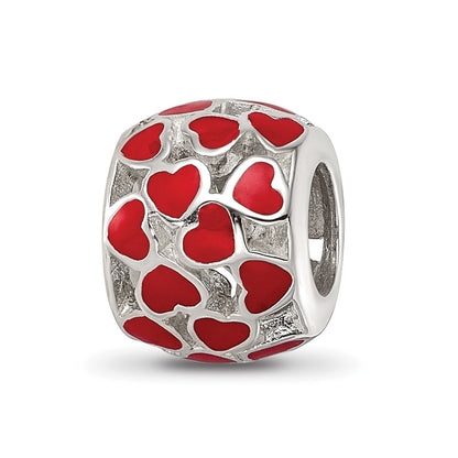 Sterling Silver Reflections Enamel Heart Bead