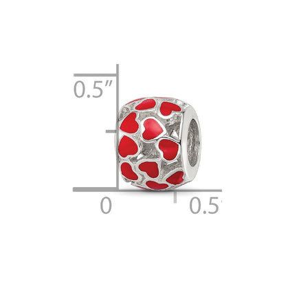 Sterling Silver Reflections Enamel Heart Bead