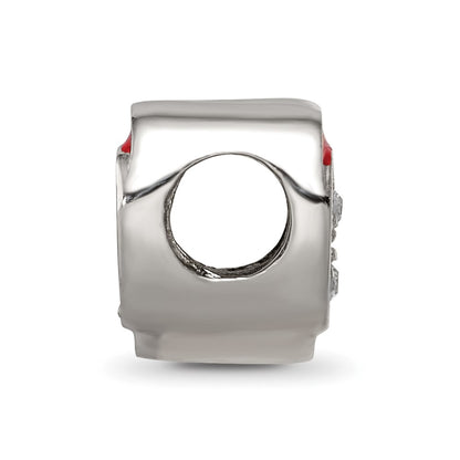Sterling Silver Reflections Preciosa Crystal Enamel Heart Bead