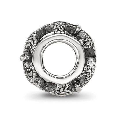 Sterling Silver Reflections Antiqued Fleur de Lis Bead